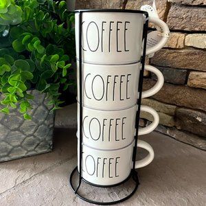 Rae Dunn Stacking COFFEE Cups w/Stand